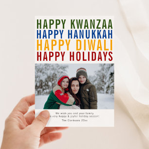 Cartes Pour Fêtes Annuelles Joyeuses Fêtes, Kwanzaa, Diwali, Hanouka