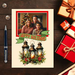 Cartes Pour Fêtes Annuelles Joyeuses fêtes Lanternes de Noël Photo personnalis