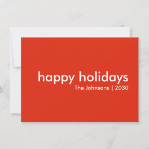 Cartes Pour Fêtes Annuelles Joyeuses fêtes Moderne Simple Minimal Rouge Lumi
