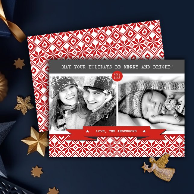 Cartes Pour Fêtes Annuelles Joyeuses fêtes. Motif Nordic Snowflake Photo (Créateur téléchargé)