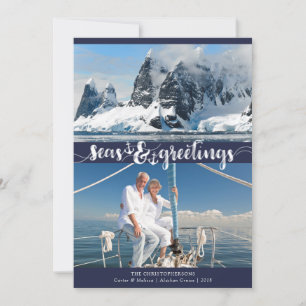 Cartes Pour Fêtes Annuelles Joyeuses Fêtes nautiques   Ancres   bleu marine