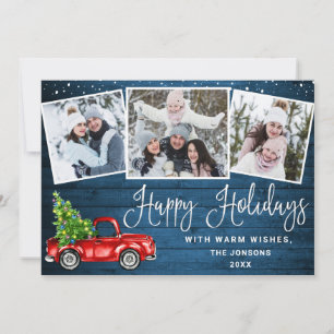 Cartes Pour Fêtes Annuelles Joyeuses fêtes Noël Camion de ferme rouge 3 Photo