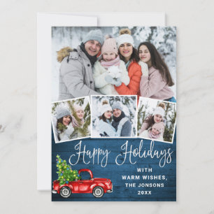 Cartes Pour Fêtes Annuelles Joyeuses fêtes Noël Camion de ferme rouge 4 Photo