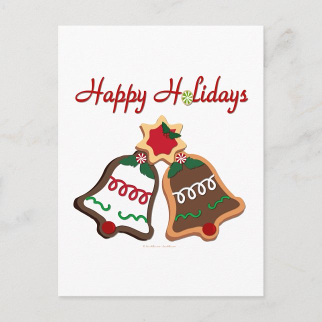 Cartes Pour Fêtes Annuelles Joyeuses fêtes Noël Cookie Bells (Devant)