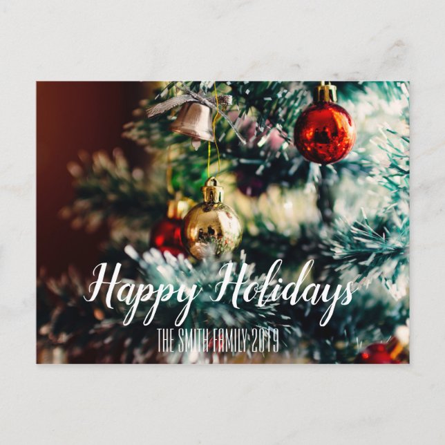 Cartes Pour Fêtes Annuelles Joyeuses Fêtes Noël De Nom De Famille (Devant)