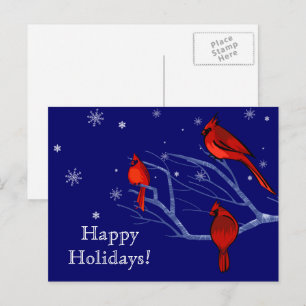 Cartes Pour Fêtes Annuelles Joyeuses fêtes. Noël des cardinaux rouges