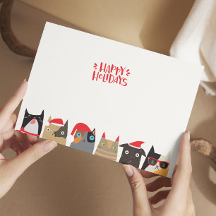 Cartes Pour Fêtes Annuelles Joyeuses fêtes ! Noël des caricatures de chats de