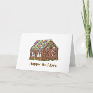 Cartes Pour Fêtes Annuelles Joyeuses fêtes Noël Gingerbread Maison vacances