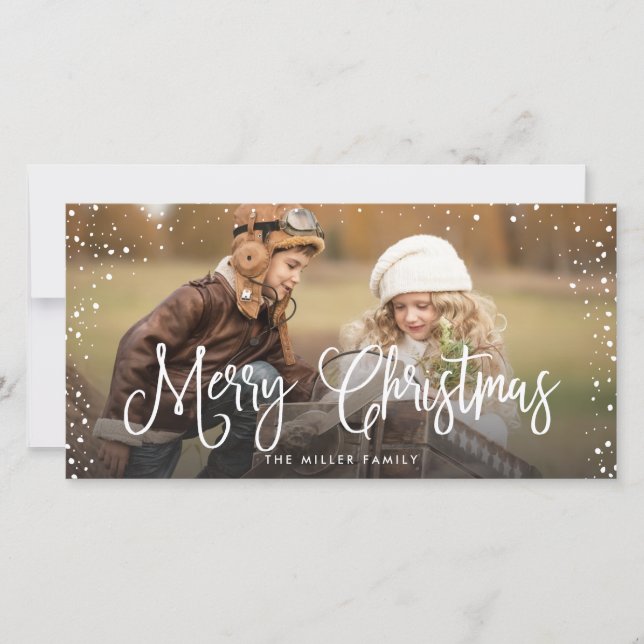 Cartes Pour Fêtes Annuelles Joyeuses fêtes Noël neige (Devant)
