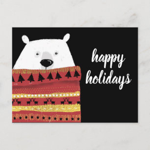 Cartes Pour Fêtes Annuelles Joyeuses fêtes Ours à sueur d'hiver
