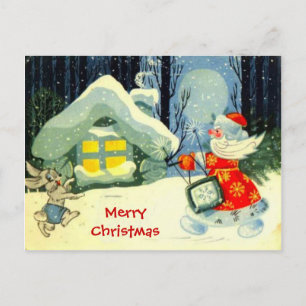 Cartes Pour Fêtes Annuelles Joyeuses Fêtes, Père Noël au travail