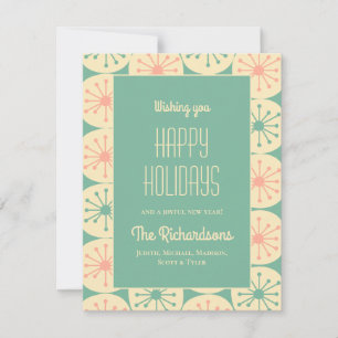 Cartes Pour Fêtes Annuelles Joyeuses Fêtes Personnalisé Vintage Retro Mid Mod