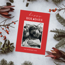 Joyeuses fêtes | Photo de Noël minimaliste rouge