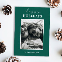 Joyeuses fêtes | Photo de Noël verte moderne