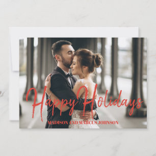 Cartes Pour Fêtes Annuelles Joyeuses fêtes Photo de vacances des jeunes mari