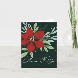 Cartes Pour Fêtes Annuelles Joyeuses Fêtes Poinsettia Design de Noël