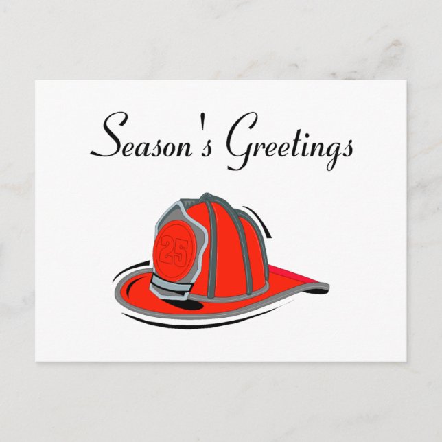 Cartes Pour Fêtes Annuelles Joyeuses Fêtes pompier (Devant)