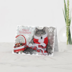 Cartes Pour Fêtes Annuelles Joyeuses fêtes ! purr... de jolie chatte.