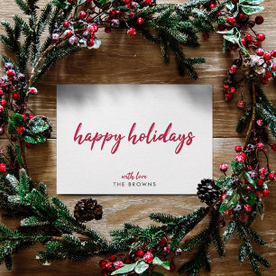 Cartes Pour Fêtes Annuelles Joyeuses fêtes   Script minimaliste moderne de Noë