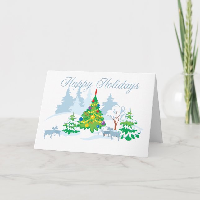 Cartes Pour Fêtes Annuelles Joyeuses fêtes Serene Chèvres (Devant)