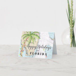 Cartes Pour Fêtes Annuelles Joyeuses Fêtes Tropicales Maritimes de Floride