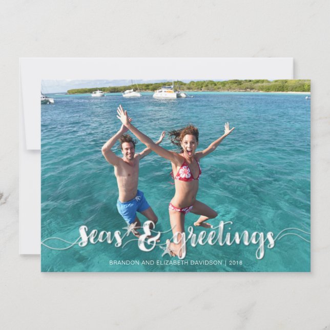 Cartes Pour Fêtes Annuelles Joyeuses Fêtes tropicaux | Épée | Une photo (Devant)