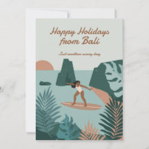 Joyeuses Fêtes Vagues Tropicales de Surf Vintage