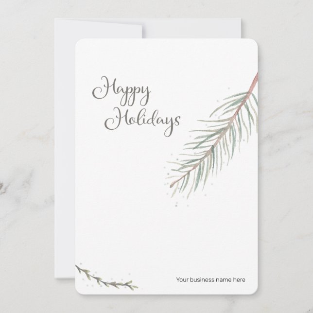 Cartes Pour Fêtes Annuelles Joyeuses Fêtes Votre Nom D'Entreprise Personnalisé (Devant)