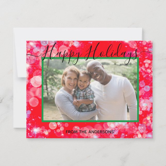 Cartes Pour Fêtes Annuelles Joyeuses Fêtes votre photo et message personnalisé (Devant)