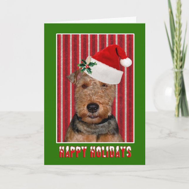 Cartes Pour Fêtes Annuelles Joyeuses fêtes Welsh Terrier (Devant)