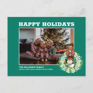 Cartes Pour Fêtes Annuelles Joyeuses fêtes Wreath de bonbon de menthe poivré