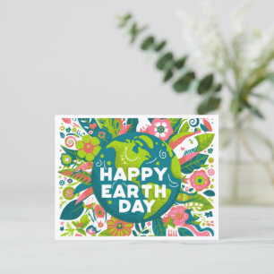 Cartes Pour Fêtes Annuelles Joyeuses fleurs de Jour des terres
