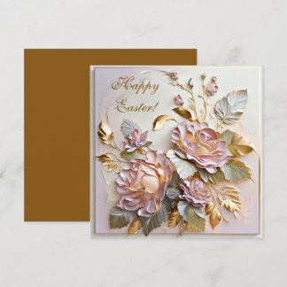 Cartes Pour Fêtes Annuelles Joyeuses fleurs florales de Pâques