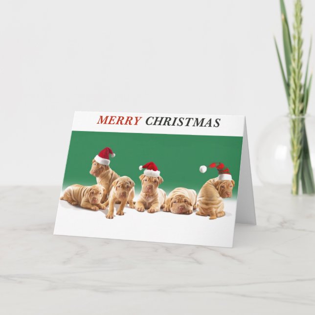Cartes Pour Fêtes Annuelles Joyeuses marionnettes de Noël (Devant)
