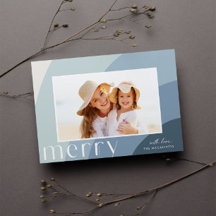 Cartes Pour Fêtes Annuelles Joyeuses nuances   Photo horizontale moderne