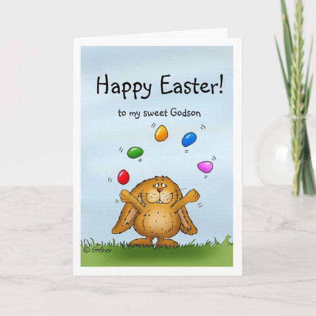 Cartes Pour Fêtes Annuelles Joyeuses Pâques à mon lapin de jonglerie de (Devant)