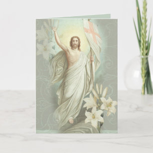 Cartes Pour Fêtes Annuelles Joyeuses Pâques Bénédictions Prière Résurrection V