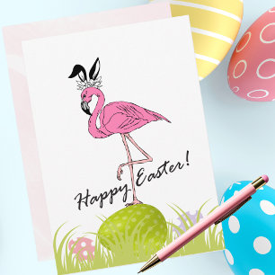 Cartes Pour Fêtes Annuelles Joyeuses Pâques de Floride Flamant rose Bunny Ears