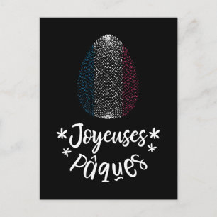 Cartes Pour Fêtes Annuelles Joyeuses Pâques et œuf de Pâques avec drapeau fran