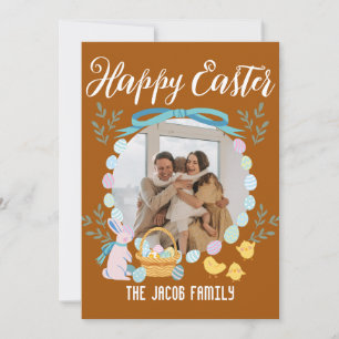 Cartes Pour Fêtes Annuelles Joyeuses Pâques famille, lapin de Pâques famille u
