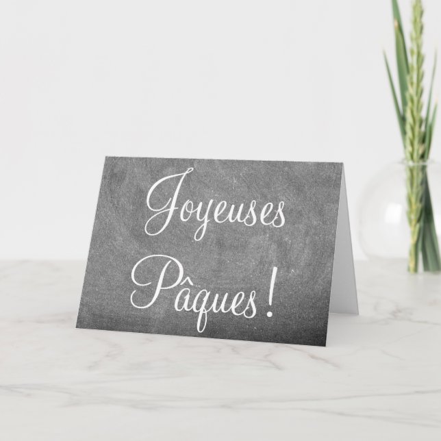 Cartes Pour Fêtes Annuelles Joyeuses Pâques French Happy Pâques Chalkboard (Devant)