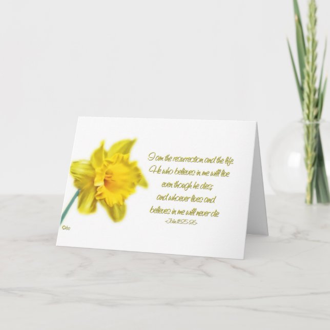 Cartes Pour Fêtes Annuelles Joyeuses Pâques - je suis le resurrrection et la (Devant)
