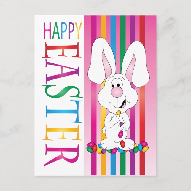 Cartes Pour Fêtes Annuelles Joyeuses Pâques Lapin en Dragées de Gelée (Devant)