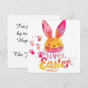 Cartes Pour Fêtes Annuelles Joyeuses Pâques Lapin mignon coloré 