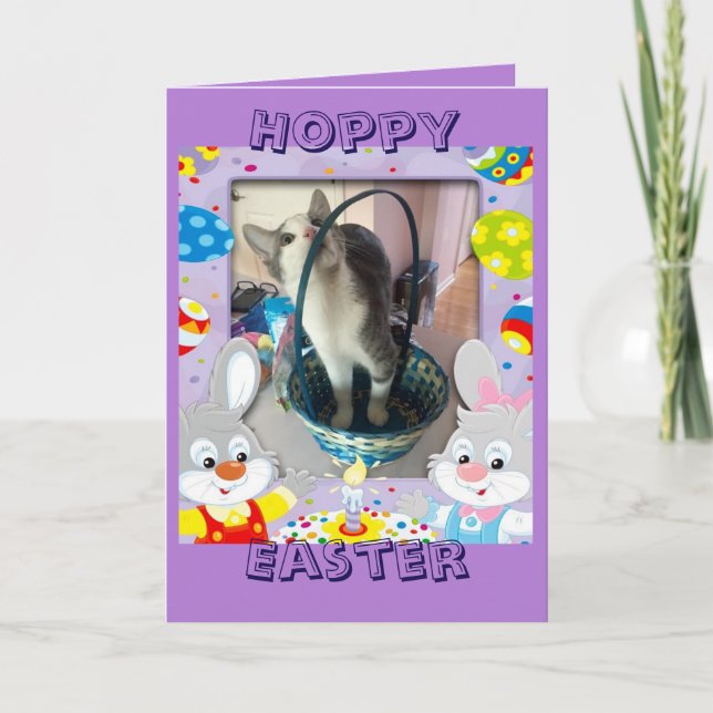 Cartes Pour Fêtes Annuelles Joyeuses Pâques pour un amoureux des chats (Devant)