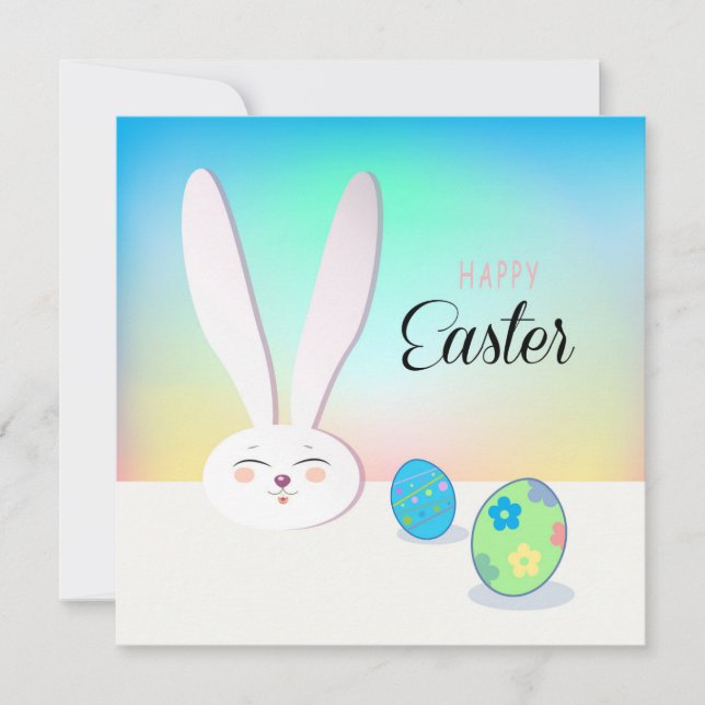 Cartes Pour Fêtes Annuelles Joyeuses Pâques Printemps Lapin Mignon Chasse aux  (Devant)