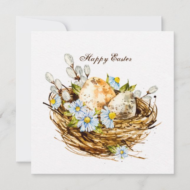 Cartes Pour Fêtes Annuelles Joyeuses Pâques style aquarelle (Devant)