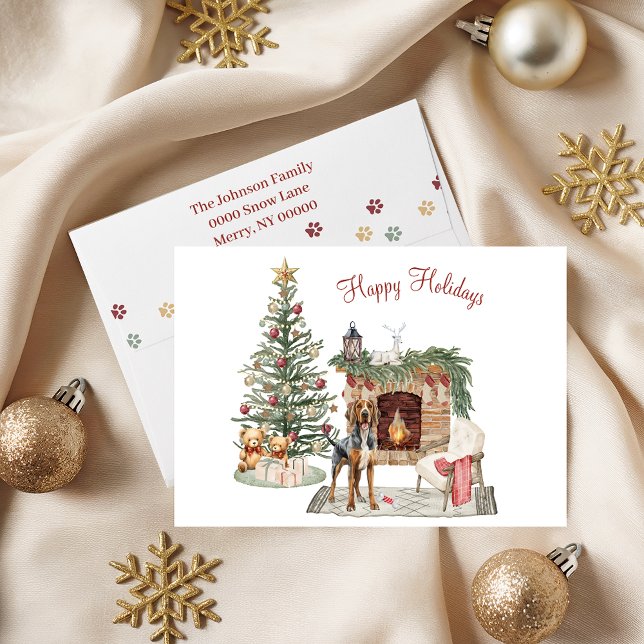 Cartes Pour Fêtes Annuelles Joyeuses Pawlidays Chien Design- Bloodhound (Créateur téléchargé)