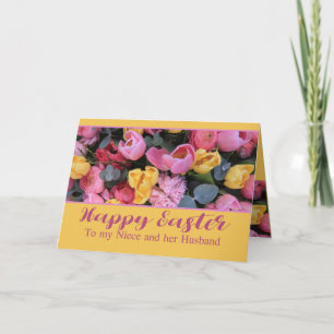 Cartes Pour Fêtes Annuelles Joyeuses Tulipes de Pâques pour nièce et mari