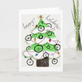 Cartes Pour Fêtes Annuelles Joyeuses Vacances À Vélo